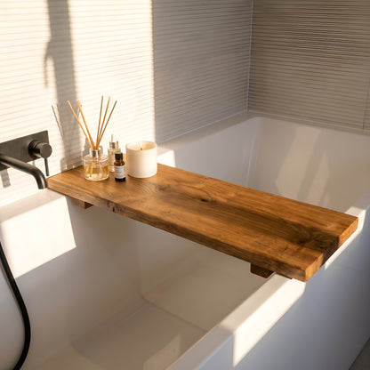 Bath Caddy / Rustic Bath Shelf / Solid Wood