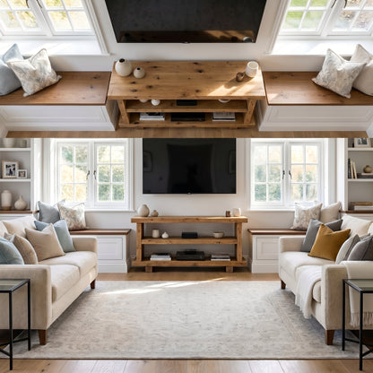 3 Tier Solid Wood Tv Unit / Solid Wood / Rustic TV Stand