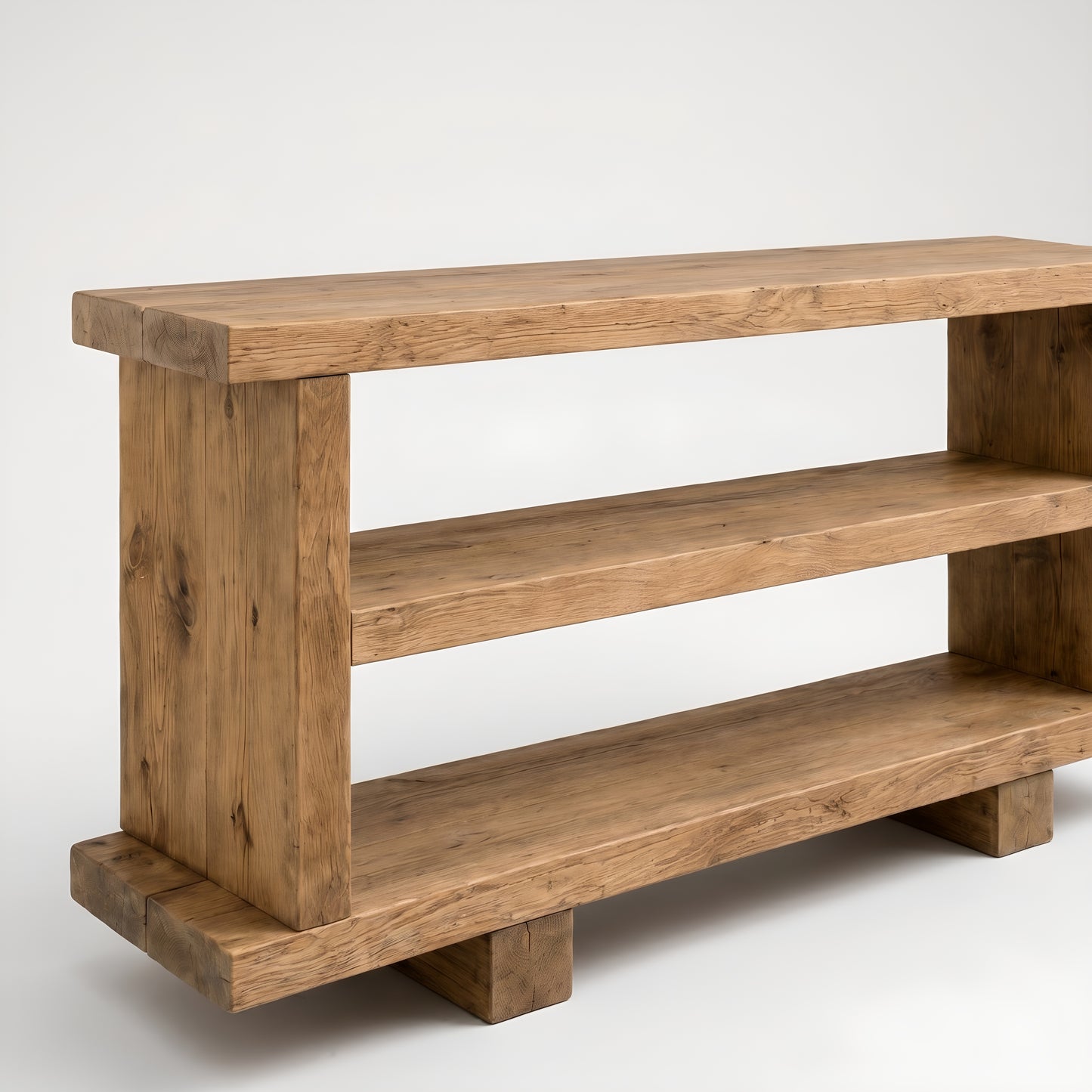3 Tier Solid Wood Tv Unit / Solid Wood / Rustic TV Stand