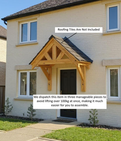 Solid Pine Wood Door Canopy Porch Kit – Outdoor Timber Entrance Cover