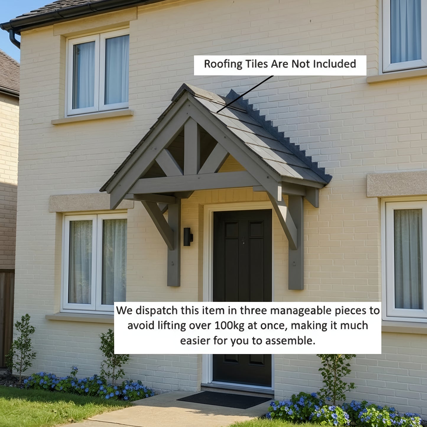 Solid Pine Wood Door Canopy Porch Kit – Outdoor Timber Entrance Cover