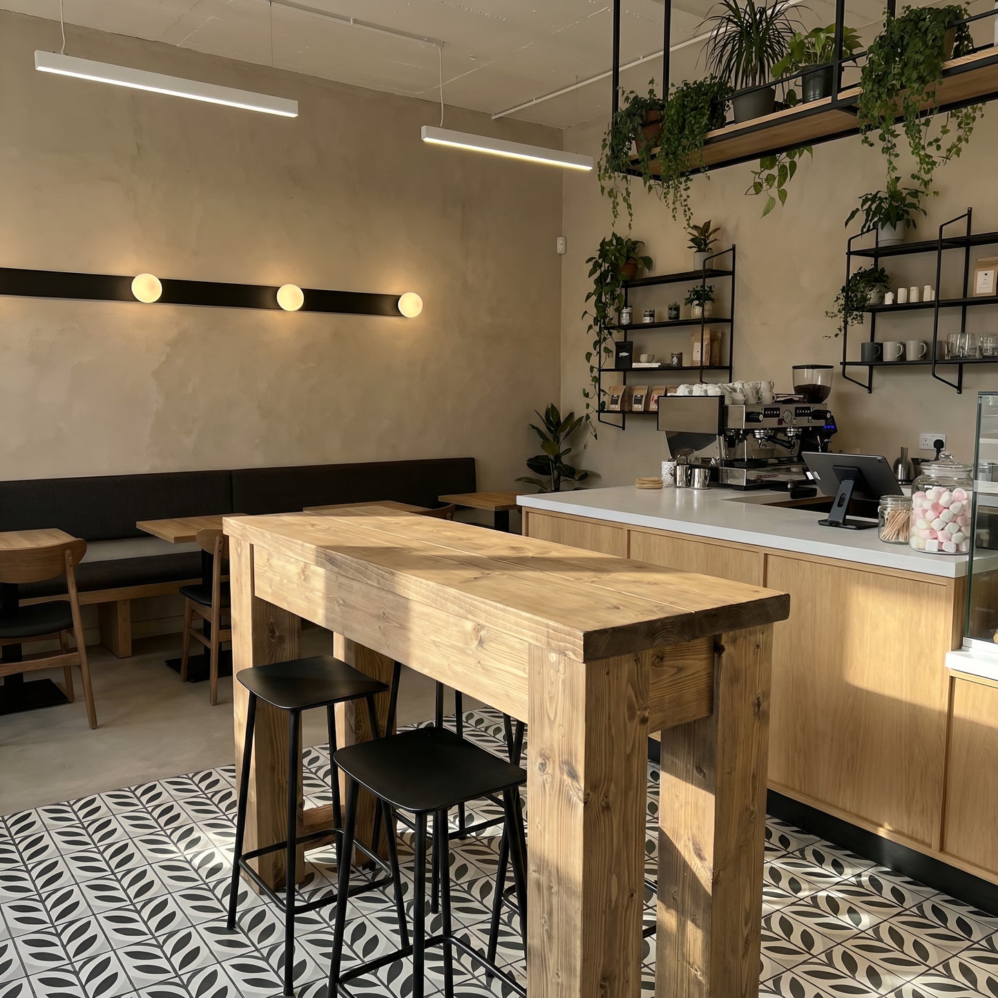 Canyon Solid Wood Table / Breakfast Bar For Cafe And Restaurants