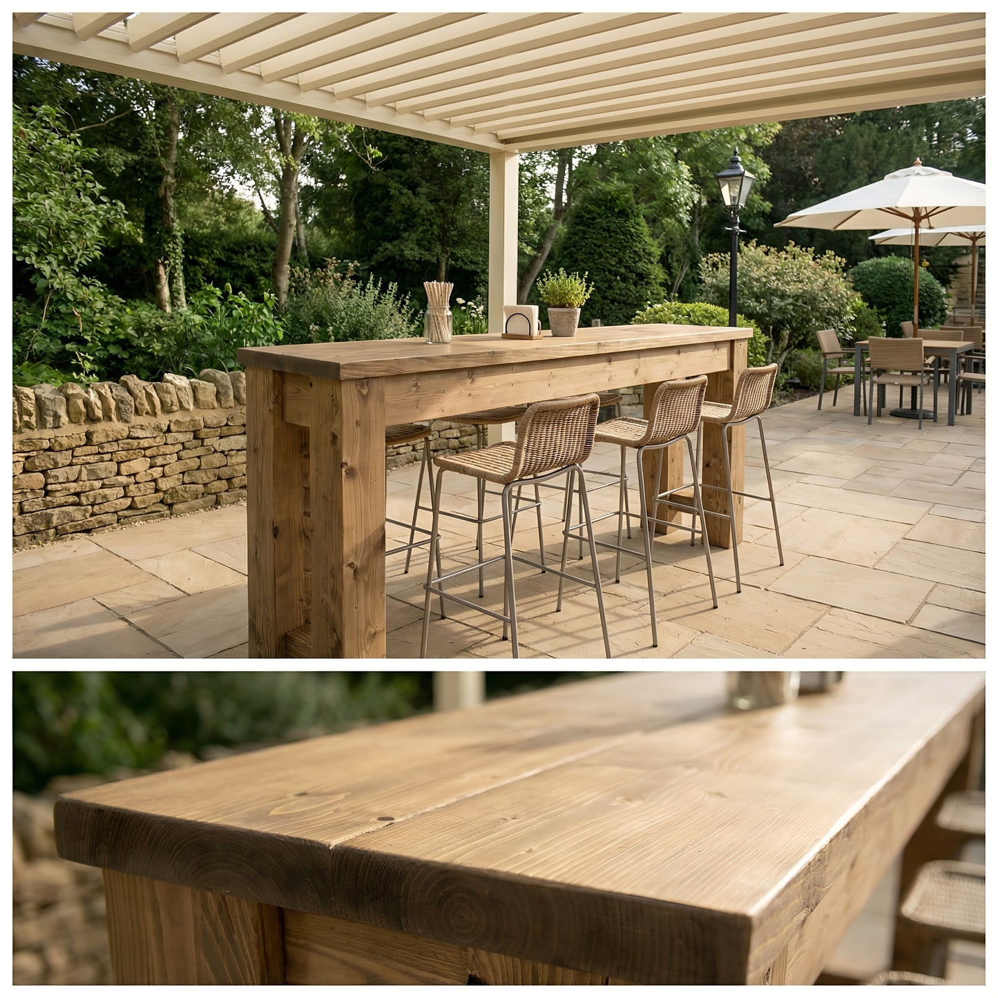 Canyon Solid Wood Table / Breakfast Bar For Cafe And Restaurants