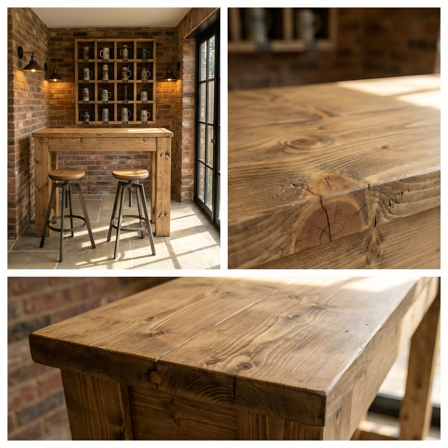 Canyon Solid Wood Table / Breakfast Bar For Cafe And Restaurants