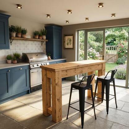 Canyon Light Oak Colour Solid Wood Table / Breakfast Bar / Console Unit