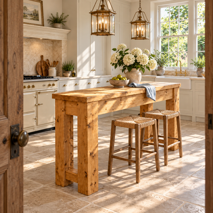 Canyon Light Oak Colour Solid Wood Table / Breakfast Bar / Console Unit