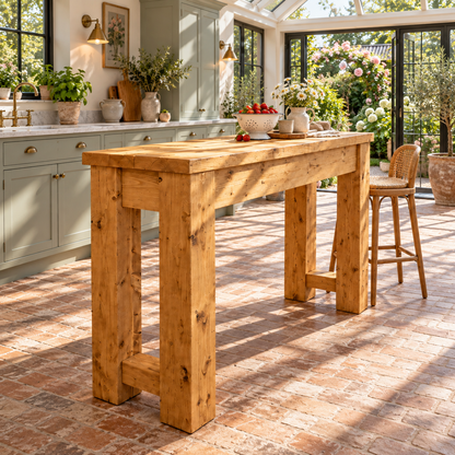 Canyon Light Oak Colour Solid Wood Table / Breakfast Bar / Console Unit