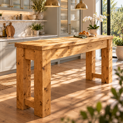 Canyon Light Oak Colour Solid Wood Table / Breakfast Bar / Console Unit