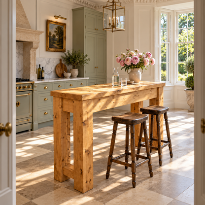 Canyon Light Oak Colour Solid Wood Table / Breakfast Bar / Console Unit