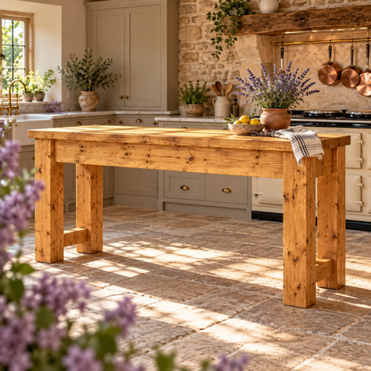 Canyon Light Oak Colour Solid Wood Table / Breakfast Bar / Console Unit