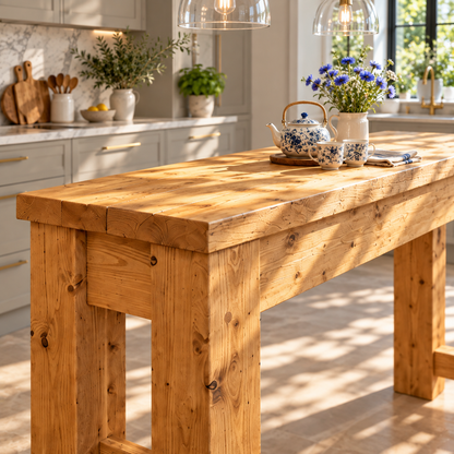 Canyon Light Oak Colour Solid Wood Table / Breakfast Bar / Console Unit