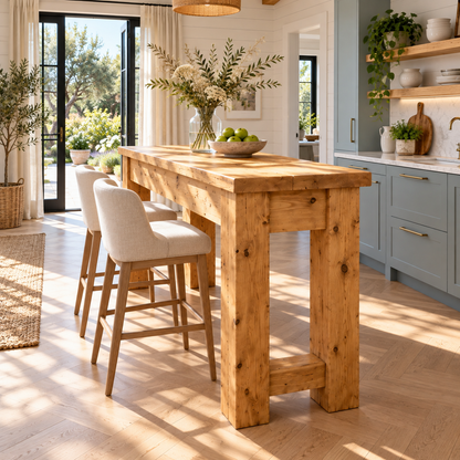 Canyon Light Oak Colour Solid Wood Table / Breakfast Bar / Console Unit