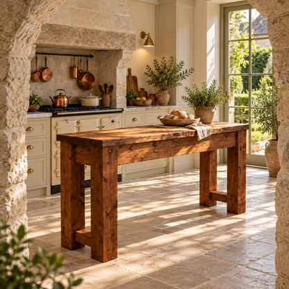 Canyon Walnut Colour Solid Wood Table / Breakfast Bar / Console Unit