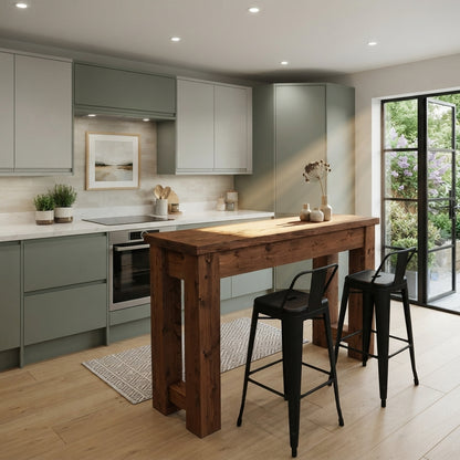 Canyon Walnut Colour Solid Wood Table / Breakfast Bar / Console Unit