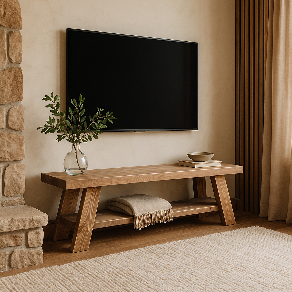 ROME Solid Wood Chunky TV Unit