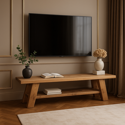 ROME Solid Wood Chunky TV Unit