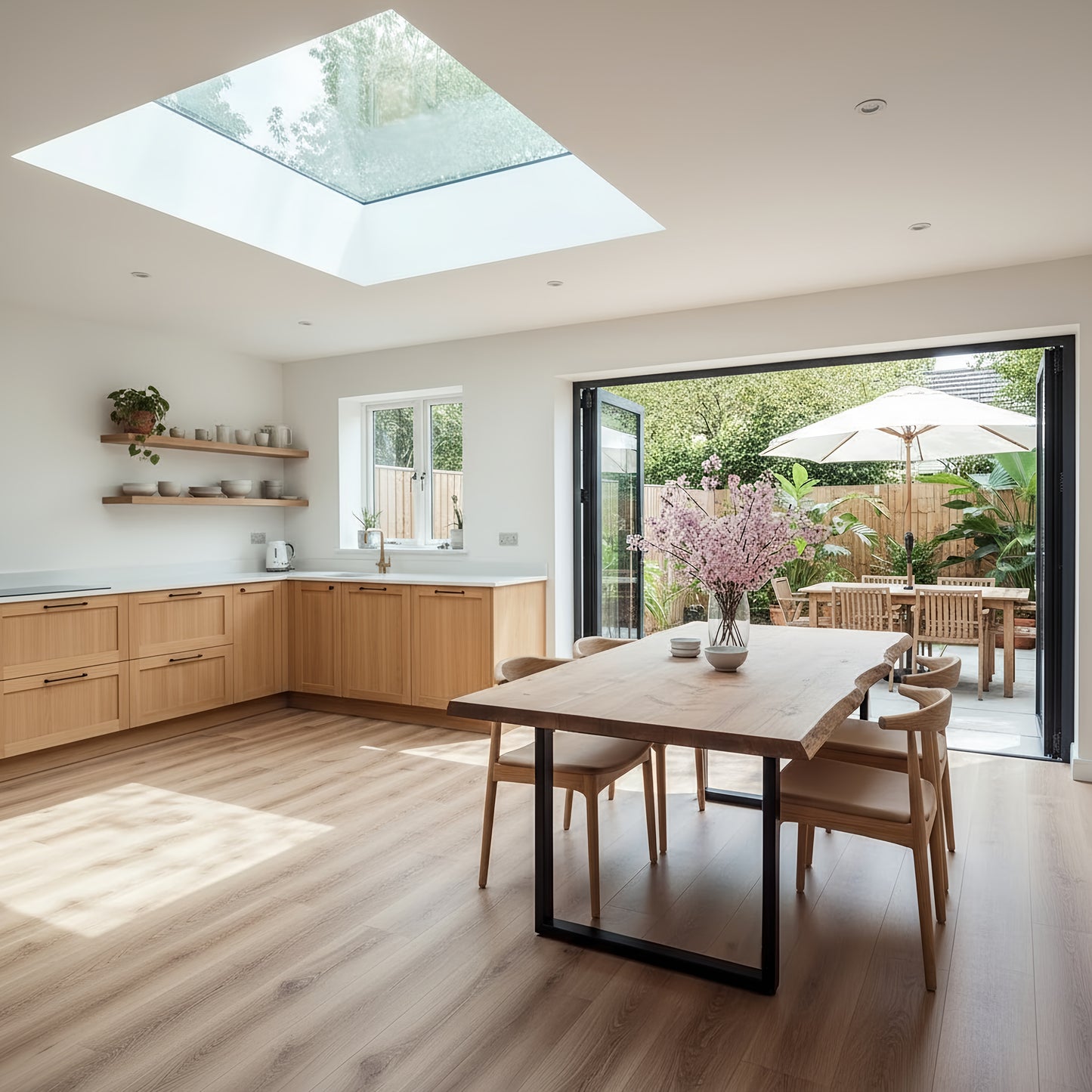 Live / Waney Edge Dining Table With Metal U Shape Legs