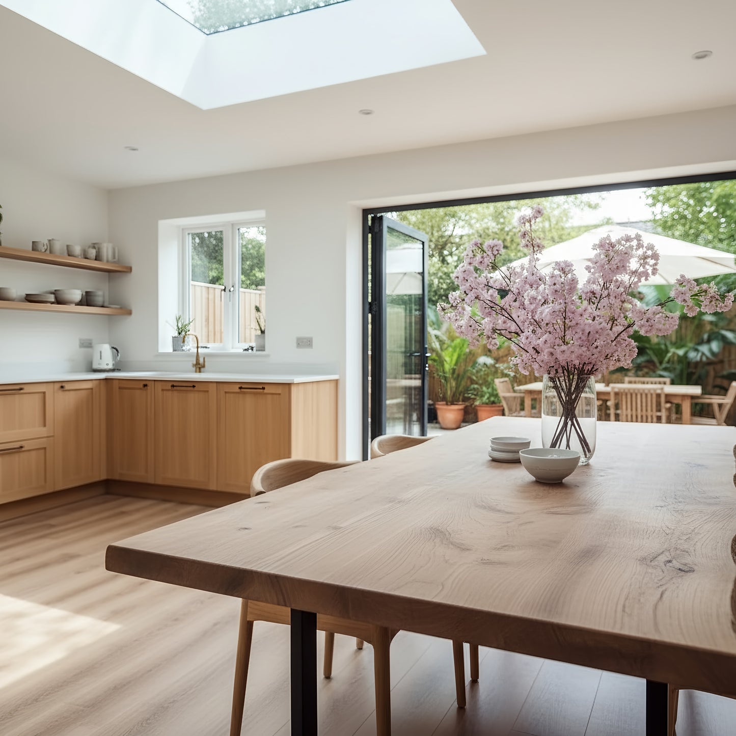 Live / Waney Edge Dining Table With Metal U Shape Legs