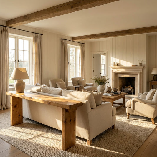 ELWICK Solid Wood Sofa Table | Narrow Console Table | Behind Sofa Table | Rustic Pine Hallway Table | Slim Farmhouse Console