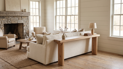 ELWICK Solid Wood Sofa Table | Narrow Console Table | Behind Sofa Table | Rustic Pine Hallway Table | Slim Farmhouse Console