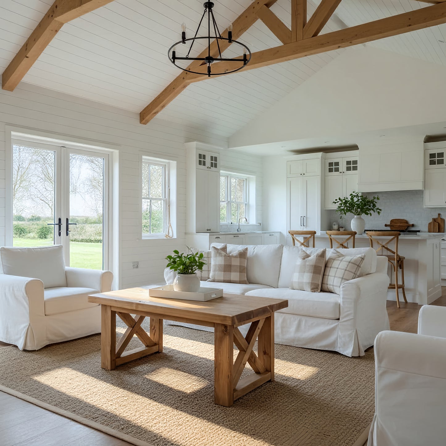 Farmhouse Coffee Table With X Legs
