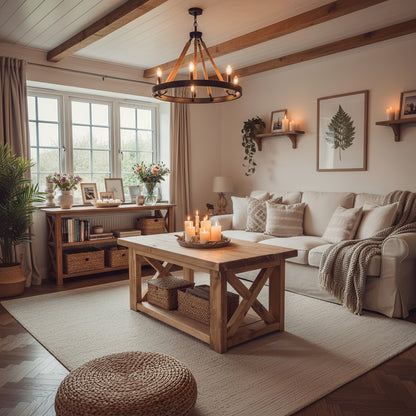 Farmhouse Coffee Table With Shelf
