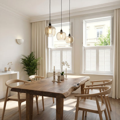 FERRO Waney / Live Edge Solid Wood Dining Table With Wooden Legs