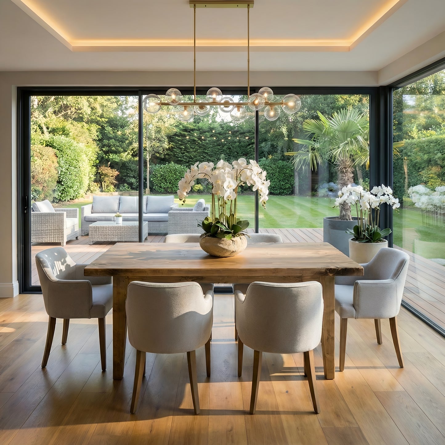 FREYA Solid Wood Dining Table With Wooden Tapered Legs