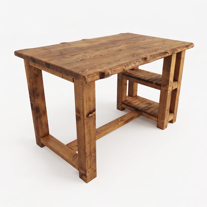 GRANTHAM Kitchen Island Solid Wood With Shelf / Breakfast Bar