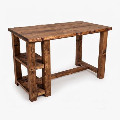 GRANTHAM Kitchen Island Solid Wood With Shelf / Breakfast Bar