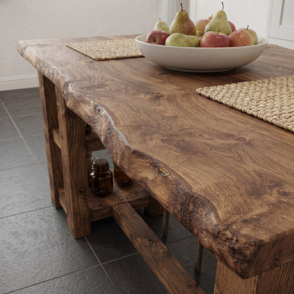 GRANTHAM Kitchen Island Solid Wood With Shelf / Breakfast Bar