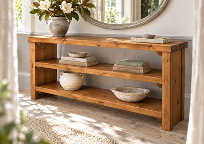 HARRINGTON 3 Tier Solid Wood Tv Unit / Solid Wood / Rustic TV Stand