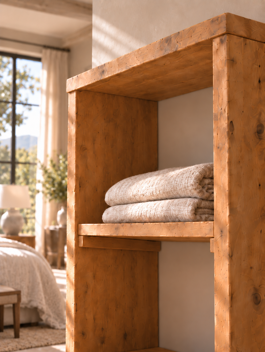 HATHERLEIGH Solid Wood Wardrobe Shoe Cabinet – Open Wardrobe, Rustic Scandinavian Design