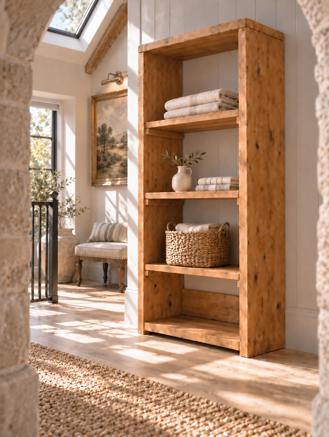 HATHERLEIGH Solid Wood Wardrobe Shoe Cabinet – Open Wardrobe, Rustic Scandinavian Design