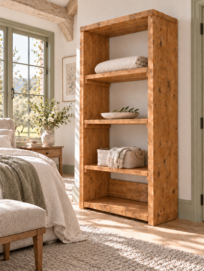 HATHERLEIGH Solid Wood Wardrobe Shoe Cabinet – Open Wardrobe, Rustic Scandinavian Design