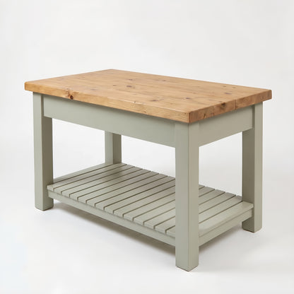IRONSTEAD Sage Green Kitchen Island / Breakfast Bar / Rustic Sage Green Island