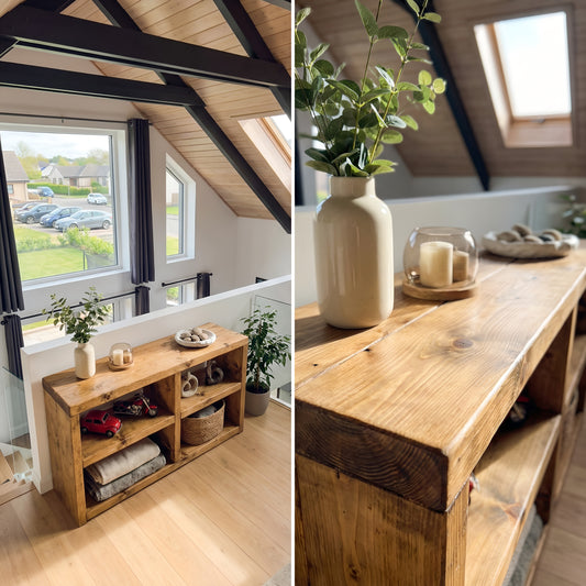 Halsten Timber Shelving Unit / Storage Shelf / Living Room Bookshelf / Shoe Storage Rustic Storage Unit Solid Wood Cottage Style /Book Shelf