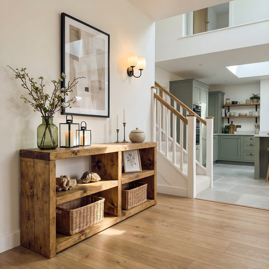 Halsten Timber Shelving Unit / Storage Shelf / Living Room Bookshelf / Shoe Storage Rustic Storage Unit Solid Wood Cottage Style /Book Shelf