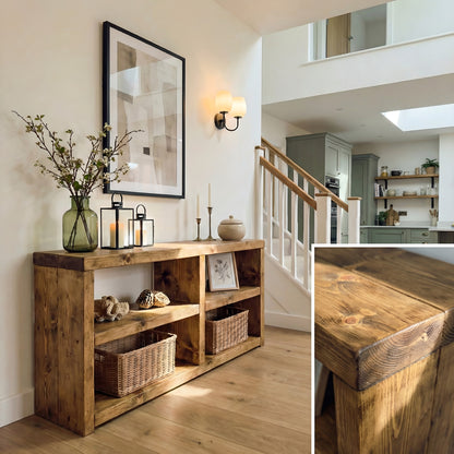 Halsten Timber Shelving Unit / Storage Shelf / Living Room Bookshelf / Shoe Storage Rustic Storage Unit Solid Wood Cottage Style /Book Shelf