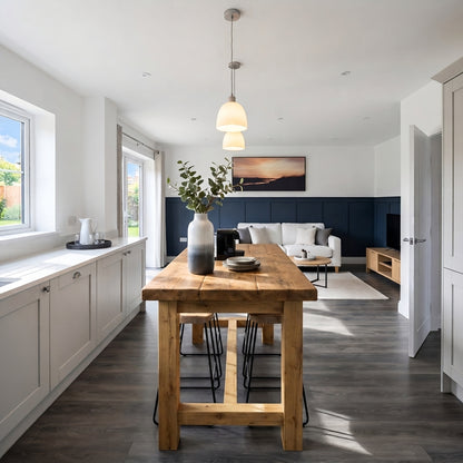 HAZEL Island Solid Wood Kitchen Island With Shelf / Breakfast Bar