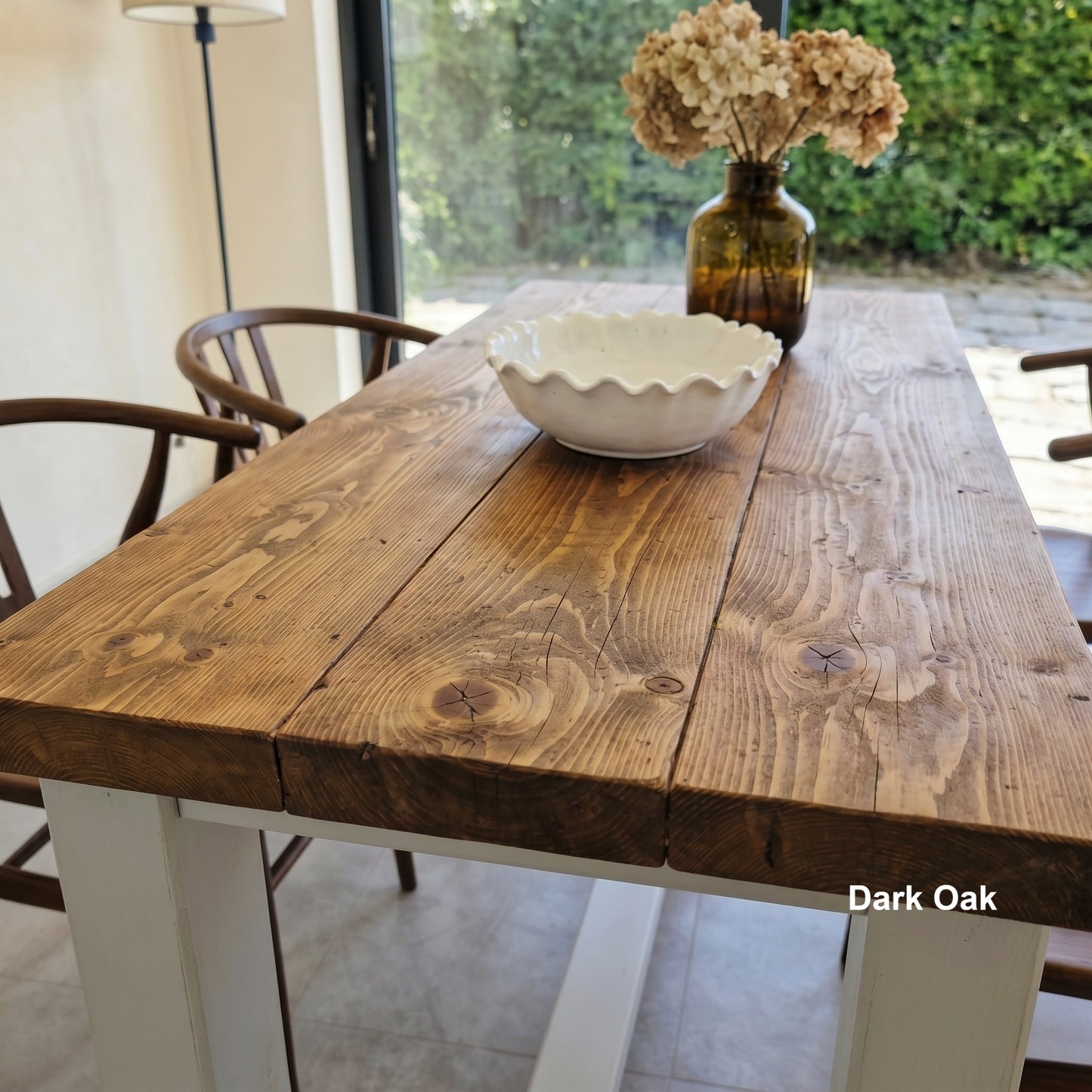 HAZEL Light Grey / Walnut Top Island Solid Wood Kitchen Island With Shelf / Breakfast Bar