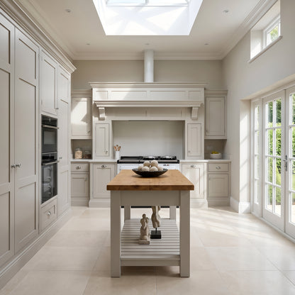 IRONSTEAD Light Grey Kitchen Island / Breakfast Bar / Rustic Light Grey Island