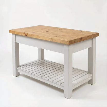 IRONSTEAD Light Grey Kitchen Island / Breakfast Bar / Rustic Light Grey Island