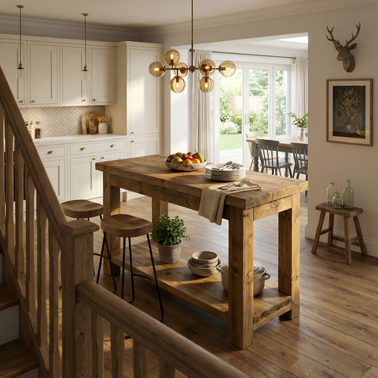 ISLAND - Rustic Kitchen Island Solid Wood Table