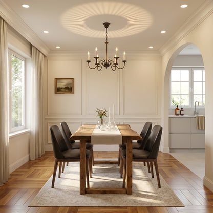 KOHL Waney / Live Edge Solid Wood Dining Table With Wooden U Legs