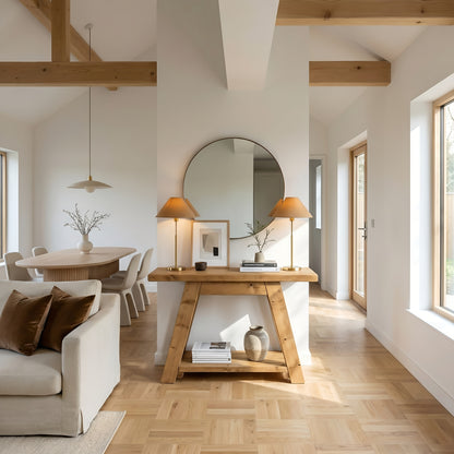 DASI Light Oak Colour Console Table With Shelf