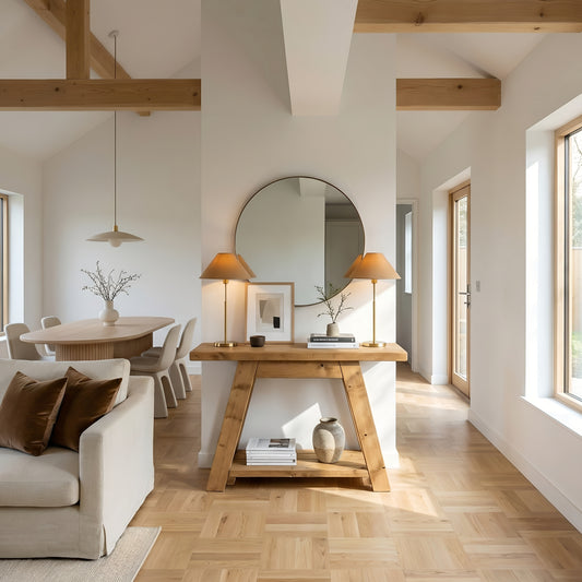 DASI Light Oak Colour Console Table With Shelf