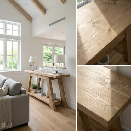 DASI Light Oak Colour Console Table With Shelf