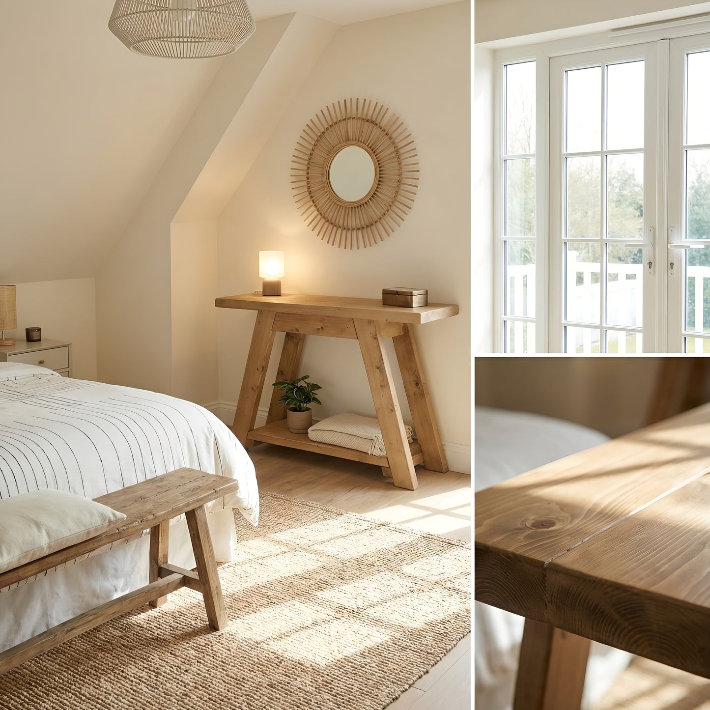 DASI Light Oak Colour Console Table With Shelf