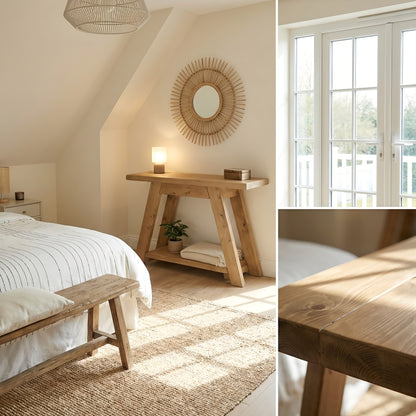 DASI Light Oak Colour Console Table With Shelf